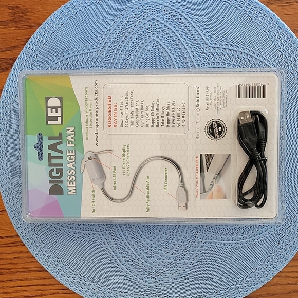 😀- ☀️- new Small USB Fan with Cool Message Display! Digital LED Message Fa… - Picture 5 of 7